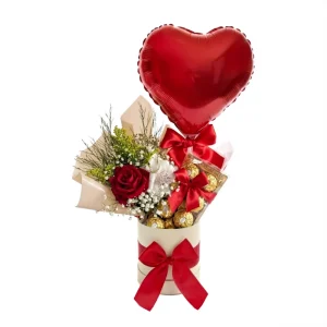 Box Premium - Flores, Balão e Chocolates