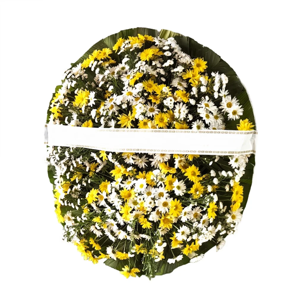 Coroa de Flores do Campo Branco e Amarelo