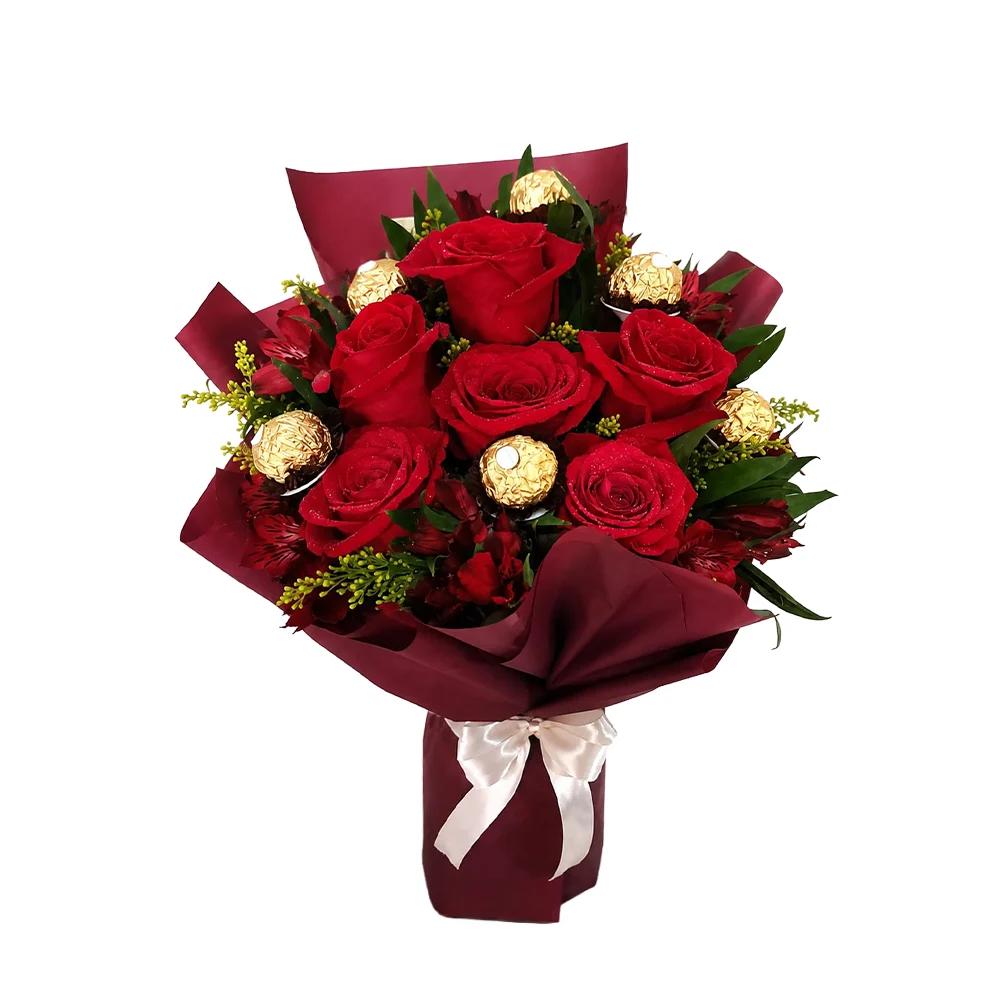 Ramalhete Premium - 6 Rosas com 6 Ferreiros