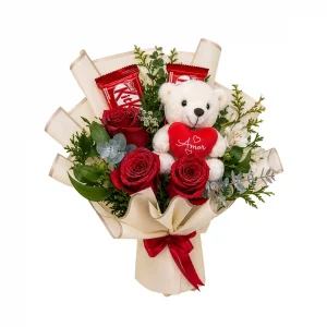 Ramalhete Premium - Rosas, Pelúcia e Chocolates